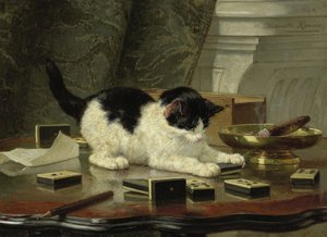 Kittens Game, ca 1860-1870 by Henriëtte Ronner Knip