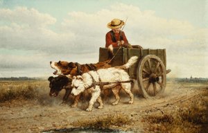 The Dog Cart by Henriëtte Ronner Knip