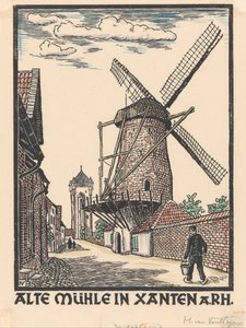 Mill in Xanten by Henriëtte van Hove (signed by artist)