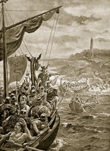 An attack of the Danes on Ireland, illustration from 