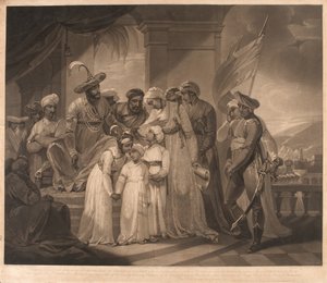 Tippoo Sultaun delivering to Gullumalli the Vakeel his two sons