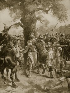 St. Edmund Slain by the Danes, 870 AD, illustration from 