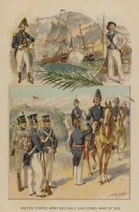 United States Army and Navy Uniforms - War of 1812 (chromolitho) by Henry Alexander (after) Ogden