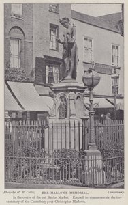Memorial to the playwright and poet Christopher Marlowe, Buttermarket, Canterbury, Kent by Henry Beauchamp Collis