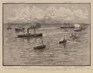 Portuguese Corvette Tamega Firing on the SS Agnes, Pungwe River, East Africa by Henry Charles Seppings Wright