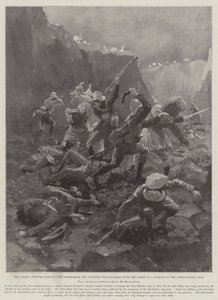 The Indian Frontier Rising, the Dorsetshire Men fighting Hand-to-Hand with the Enemy in a Nullah on the Tseri-Kandao Pass by Henry Charles Seppings Wright