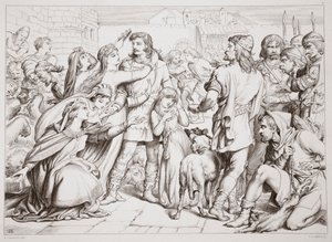 How Hereward slew the bear, illustration from Hereward the Great by Charles Kingsley, pub. 1870, engraved by C.G. Lewis by Henry Courtney Selous