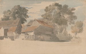 Farm Buildings with Trees by Henry Edridge