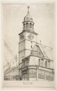 The Post Office, Middle Dutch Church from Scenes of Old New York