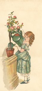 The Princess Gardening (color lithograph)