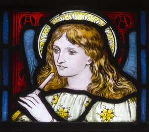 Kirkstall, St Stephen, Heaton Butler & Bayne, Henry Holiday, Head Of A Maiden by Henry Holiday