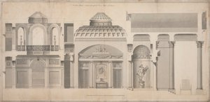 Carlton House, Pall Mall, London: Section of the Portico, Hall and Tribune by Henry Holland