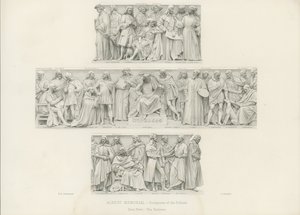 Sculptures on the podium of the Albert Memorial