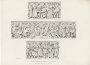 Sculptures on the podium of the Albert Memorial