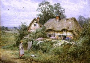 Feeding the White Kitten by Henry John Sylvester Stannard