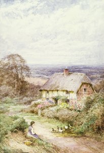 The Thatched Cottage by Henry John Sylvester Stannard