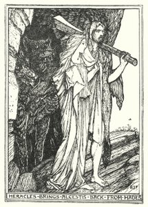 Heracles brings Alcestis back from Hades by Henry Justice Ford