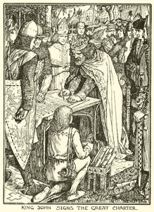 Magna Carta. King John Signs the Great Charter by Henry Justice Ford
