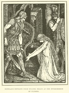 Menelaus Refrains from Killing Helen at the Intercession of Ulysses by Henry Justice Ford
