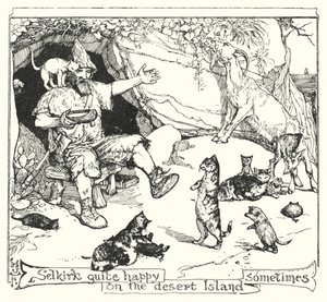 Selkirk quite happy on the desert Island sometimes by Henry Justice Ford