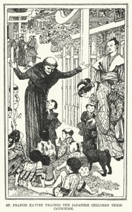 St Francis Xavier teaches the Japanese children their catechism