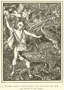 Ulysses, When a Youth, Fights the Wild Boar and Gets His Wound in His Thigh