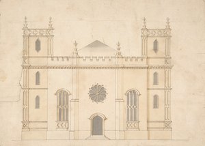 Facade of a Gothic Revival Church, 1745-76 by Henry Keene.