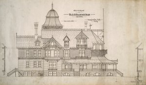 House for Mr. S.W. Allerton, Lake Geneva, Wisconsin: West Elevation by Henry Lord Gay