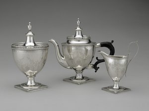 Teapot, Sugar Dish, and Cream Pot by Henry Lupp