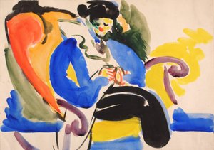 Calligraphic #2 Woman on Chair, 1914-1918