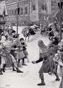 Loosing the Palfreys at the Coronation of King Edward I by Henry Marriott Paget