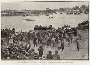 The University Boat Race, the Finish, as Seen from Ship, Mortlake by Henry Marriott Paget