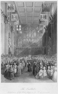 The Guildhall. Installation of the Lord Mayor on the 8th of November, c. 1841 by Henry Melville
