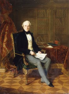 Portrait of Henry Pelham-Clinton, K.G., 4th Duke of Newcastle, Holding a Document, in His Study by Henry Nelson ONeil