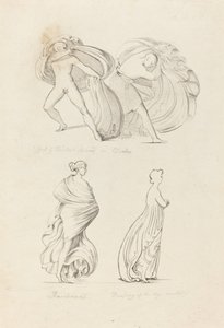 Drapery, Three Figures, a Bacchante and Two From Nature by Henry Noel Humphreys after John Flaxman