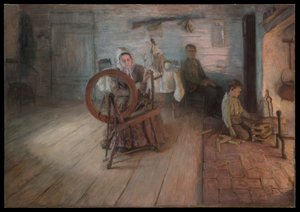 Spinning By Firelight by Henry Ossawa Tanner