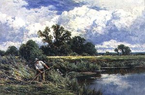 The River Lea, near Broxbourne in Hertfordshire by Henry Parker