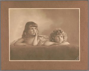 Portrait of Agnes Renée and Irène Heloïse Pauw van Wieldrecht, Daughters of the Photographer, in a Pose Derived from the Putti on the Sistine Madonna by Raphael (Dresden, Galerie Alte Meister)