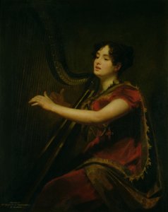 The Marchioness of Northampton, Playing a Harp by Henry Raeburn