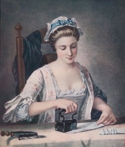 A Laundry Maid Ironing