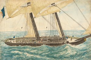 The Portuguese Slaver Diligenté Captured by H.M. Sloop Pearl with 600 Slaves on Board