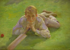 Henry Allen in Cricketing Whites by Henry Scott Tuke