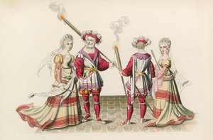 Figures From Tapestries, early 16th century by Henry Shaw