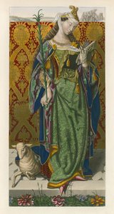 Saint Agnes, c 1520, from a Picture by Lucas van Leyden by Henry Shaw