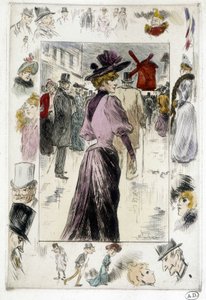 Woman in Front of the Moulin Rouge by Henry Somm