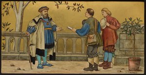 The Justice, plaque depicting an illustration from Shakespeare