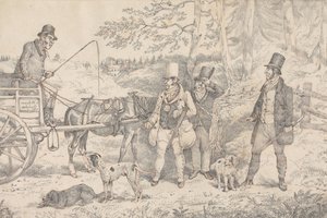 Sporting Anecdotes: Drawing for the Soft-Ground Etching of 