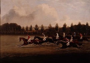 Start of the Doncaster St. Leger by Henry Thomas Alken