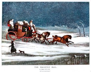 The Brighton Mail on Christmas Day by Henry Thomas Alken