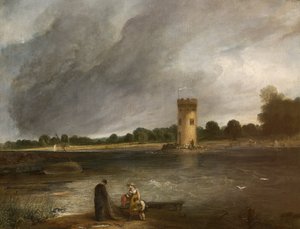 Tabley Lake and Tower, the Seat of Sir John Leicester, Bt by Henry Thomson